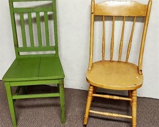 Two of several side chairs