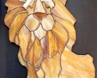 Stained glass lion