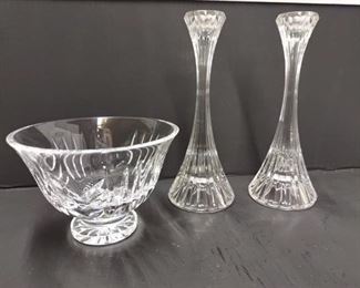 Mikasa Parkland Candlesticks with Crystal Dish