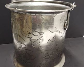 Antique Handmade Pewter Ice Bucket