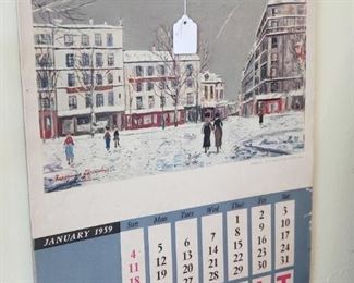 Vintage 1959 calendar