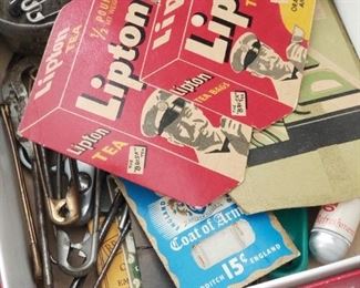 Vintage needle cases and other sewing items