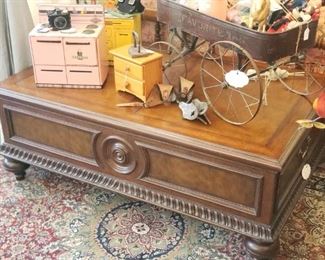 Ethan Allen coffee table, storage on either end