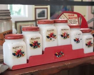Hoosier spice jars set