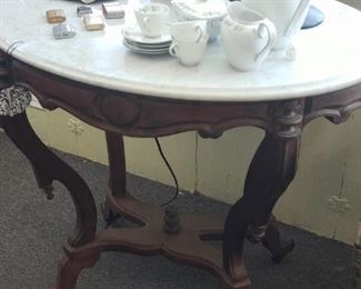 Marble top parlor table