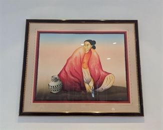 R.C. Gorman hand colored limited print