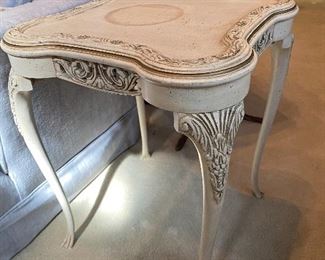 One of a pair of French end tables