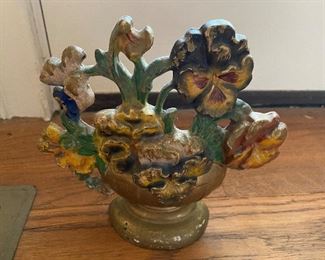 Hubley pansy cast iron door stop