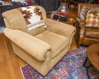 Rolled Arm Upholstered Side Chair & Ottoman..CLEAN!