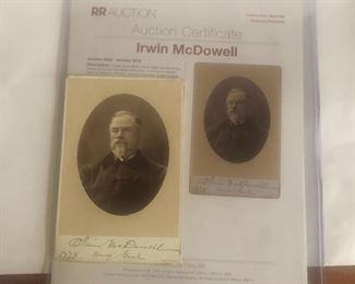 Union Major General McDowell Autographed Cabinet Card