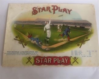 1907 ‘Star Play’ Baseball Cigar Label 