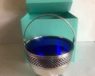 Antique Tiffany Sterling Silver Basket with Tiffany box and inserts 