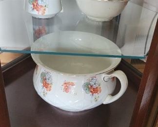 Toothbrush holder, soap dish and chamber pot
