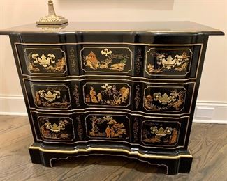 Chinoiserie 3 drawer chest by Habersham, 39” wide