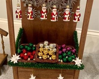 Byers Choice glass ornament market stall