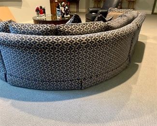 Sherrill curved sectional sofa (fairly new expensive upholstery) 8’3” x 9’4”