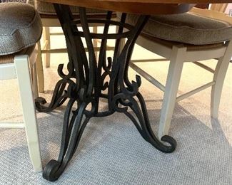 Iron base of table