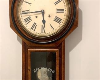 Antique clock, 17.5” wide, 31.5”