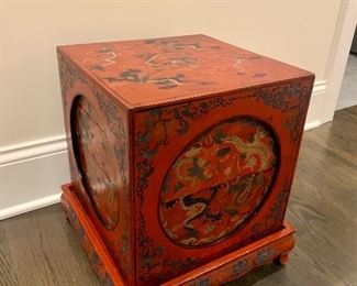 Asian-style lacquered chest