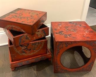 Asian-style lacquered chest