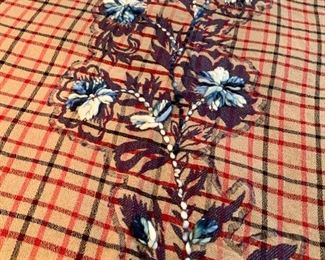 embroidered wool coverlet