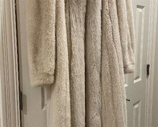 Full length white mink coat. Ladies size 12