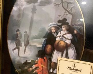 Winterthur Museum: set of 4 reverse paintings on glass