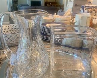 Waterford pitcher & Simon Pearce vase