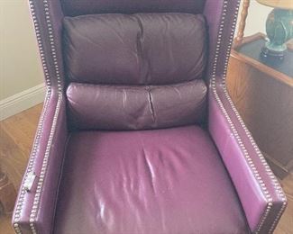 Nice leather chair w/ottoman
