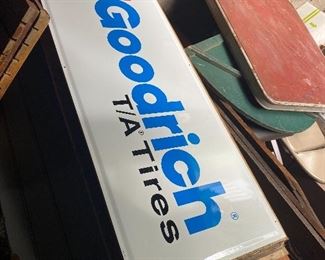 NOS BF Goodrich Tires Signs, 5 total, 4 are in original cardboard boxes. Dated 1980's, Measure approx. 36 x 12