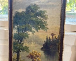 Beautiful antique oil on board