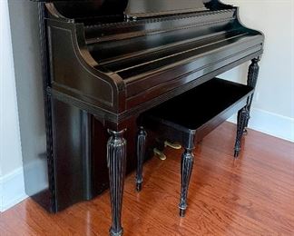 $1200; painted Steinway spinet; 57.25w x 24’d x 41.5h