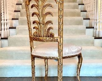 $400; Vintage gilded gold chair made by Andpe Originals Decorative Crafts; 19.5x19x44.5