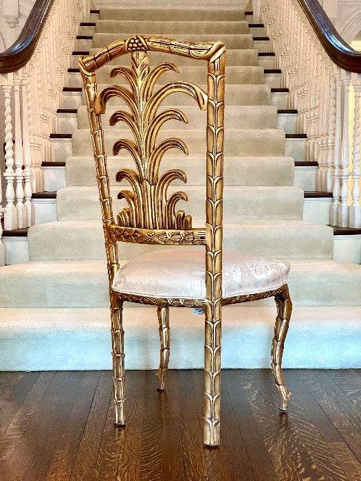 $400; Vintage gilded gold chair made by Andpe Originals Decorative Crafts; 19.5x19x44.5