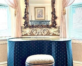 $400; ornate gold gild frame with carved floral design; 36 x 54