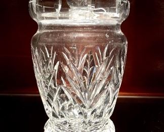 $70; crystal biscuit barrel by Marquis by Waterford, with lid; 5.25”d x 8”h
