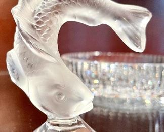 $120; Lalique koi fish sculpture; 3.25”h, paperweight