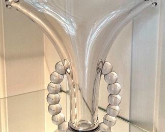 $28; 1940’2 beaded an vase; 7.5”w x 9”h