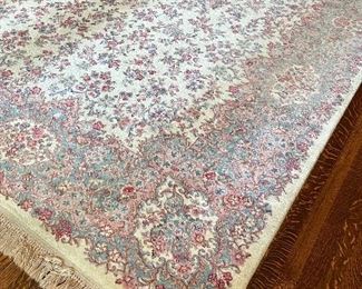 SOLD $1200; Karastan wool ivory Kirkman rug; 9’x12’; rug #1
