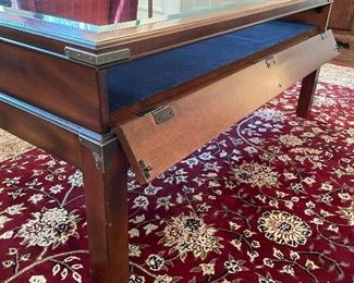 drop down door on coffee table to insert collectios