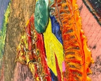 close up of beautiful, 3-d, brightly colored paints