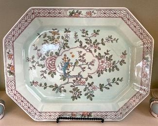 SOLD $38; Singapore Bird platter by Adams of England; 17”l x 13”w