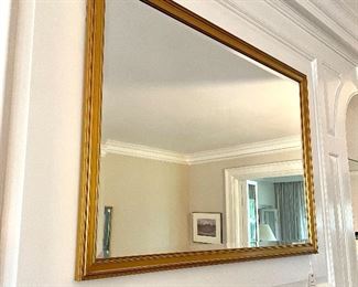 SOLD $150, rectangular wall mirror, gold frame. 