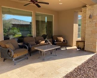 aluminum patio living set 