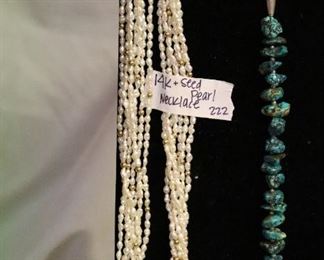 14k & seed pearl necklace