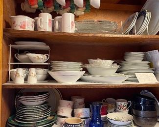 3 full sets of dishes - including Noritake Wheaton, Noritake Goldvine, and Teahouse Rose Dansico