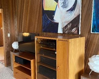 Danish modern entertainment center and 1970's audio equipment in perfect shape