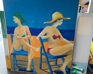 Ladies in hats at the beach - 