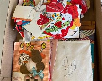 Assorted vintage cards and valentines