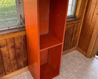 orange solid wood shelf